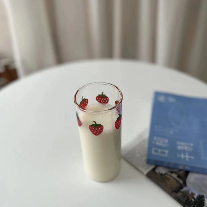 Anime NANA Oosaki Nana Cosplay Water Glass Cup Strawberry Print Heat-Resistant Milk Glasses Mug Tumbler Cups Accessories Props