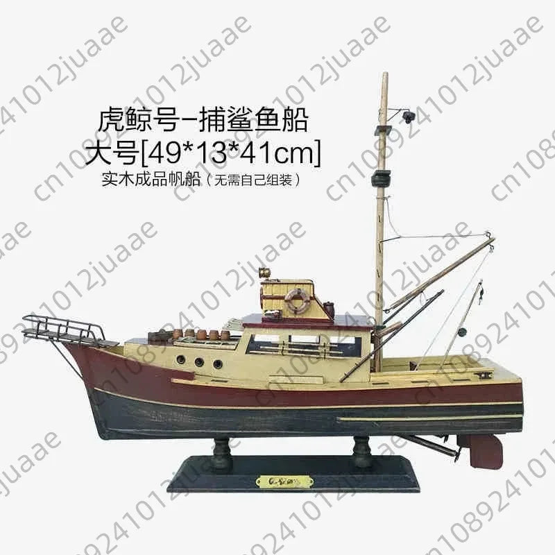Wooden Jaws - 37cm Orca Model Shark Fishing Boat Movie Relative Items Custom Famous Boats Antique Decoration Seaside Home Decor