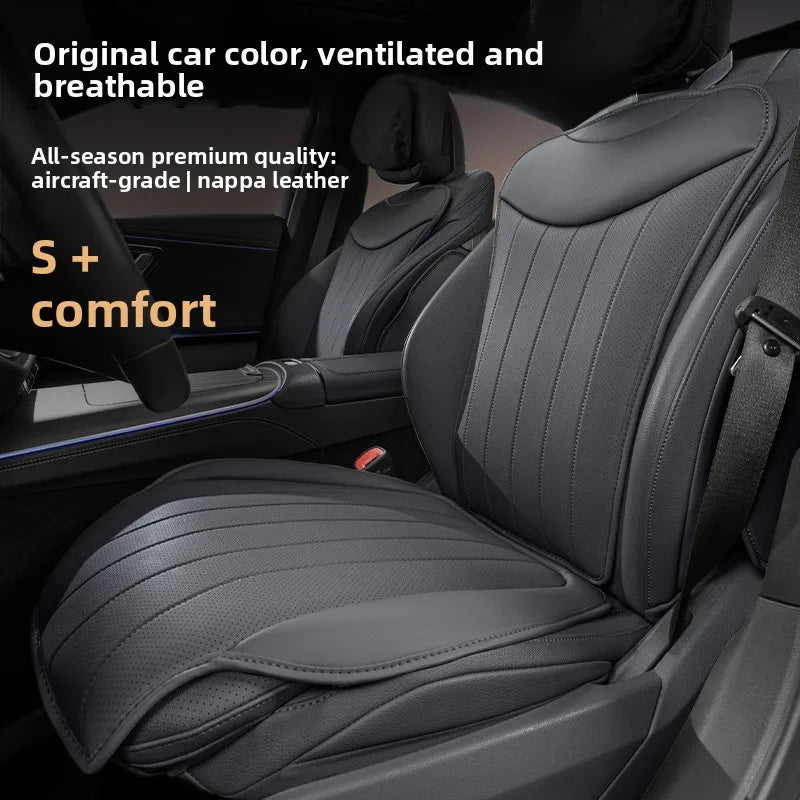 Luxury Sedan SUV Universal Nappa Leather Car Seat Cover Comfortable Memory Foam Perforated Leather Cushion Car Seat Protection