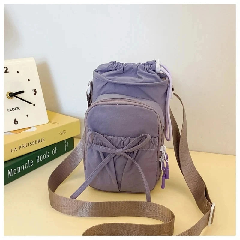 New Lightweight Crossbody Phone Bag for Women Outdoor Sports Cycling Bag Water Bottle Holder Travel Bag  Knot Design