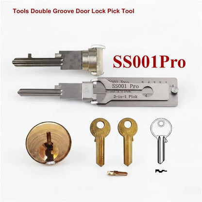 Professional Locksmith Tool,SS001Pro SS002Pro 2 in 1 Pick&Decoder,Lock Cylinder Decoding Unlocking Hand Tool with Storage Box