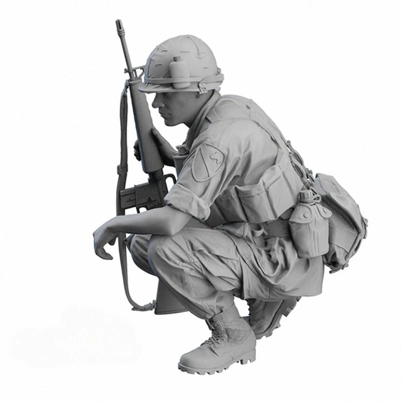1/16 Scale Die-Cast Resin Figure Model Kit Vietnam War US Army Infantry Unassembled and Unpainted