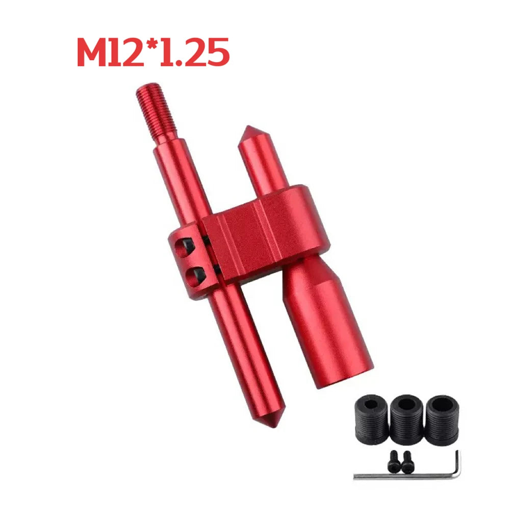 Car Aluminum H Type Gear Shift Knob Extension Adjustable Extender Shifter Lever Handle M18*1.5 M12*1.25 With Three Adapters