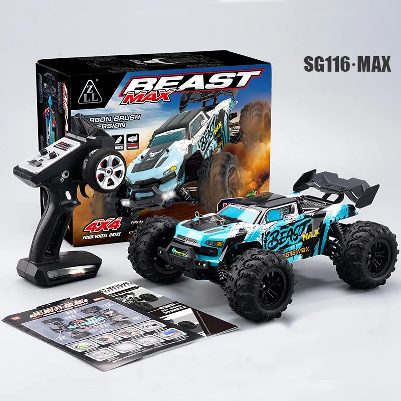 1:16 SG116 MAX/PRO RC Car 4WD 80KM/H or40KM/H Brushless Remote Control Monster Truck All Terrain Waterproof Racing Toy For Adult