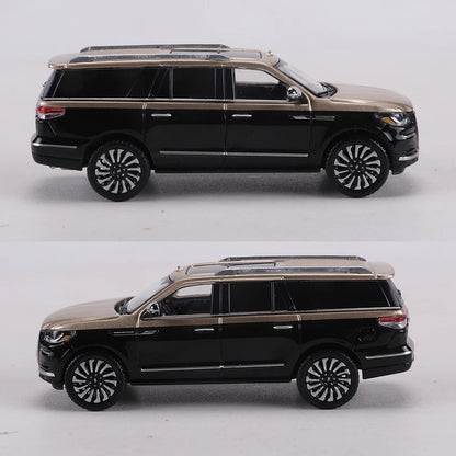 SHADOW PRO 1:64 Lincoln Navigator L Black/Silver Alloy Model Car