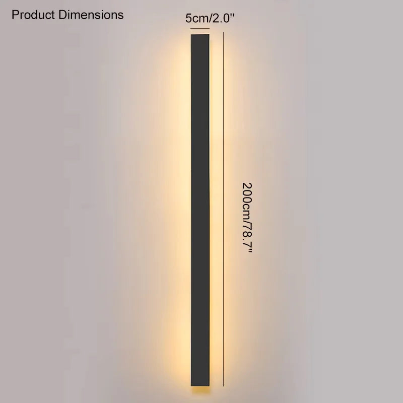 IP65 Waterproof Wall Lamp Minimalist LED Outdoor Wall Lamp Black Balcony Terrace Outdoor Wall Villa Garden Wall Washer Lamp