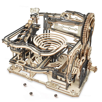 Chriyungel 3D Wooden Marble Run Puzzle DIY Building Model Kits Rolling Ball Track Brain Teaser Game Gift for Adults Teens