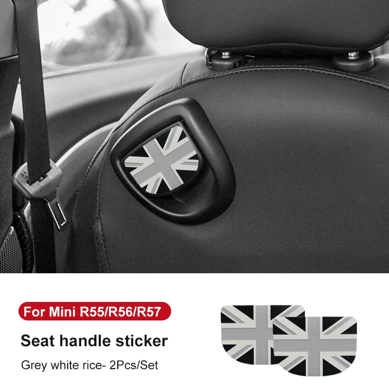 Leather Car Rear Seat Back Handle Decal Cover Protective Sticker For Mini Cooper R56 R55 F56 F57 Interior Decorative Accessories