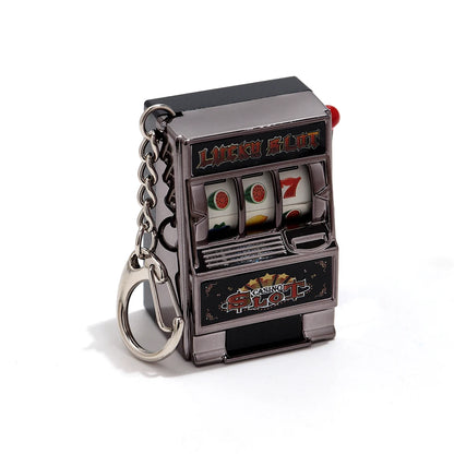 Mini Gambling Slot Machine Key Chains Creative Arcade Pocket Fruit Lucky Jackpot Gadget Antistress Toy Funny Games Keychain Ring