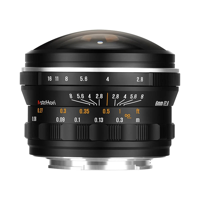 AstrHori 6mm F2.8 Full Frame Circular Fisheye Ultra Wide Angle Manual Prime Camera Lens for Sony E Canon RF Nikon Z Lumix Mount