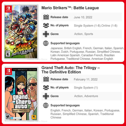 Mexico Top Selling Games Nintendo Switch Games Pokemon Legends ZA Super Mario Galaxy 1+2 GTA Super Mario Odyssey Mario Golf