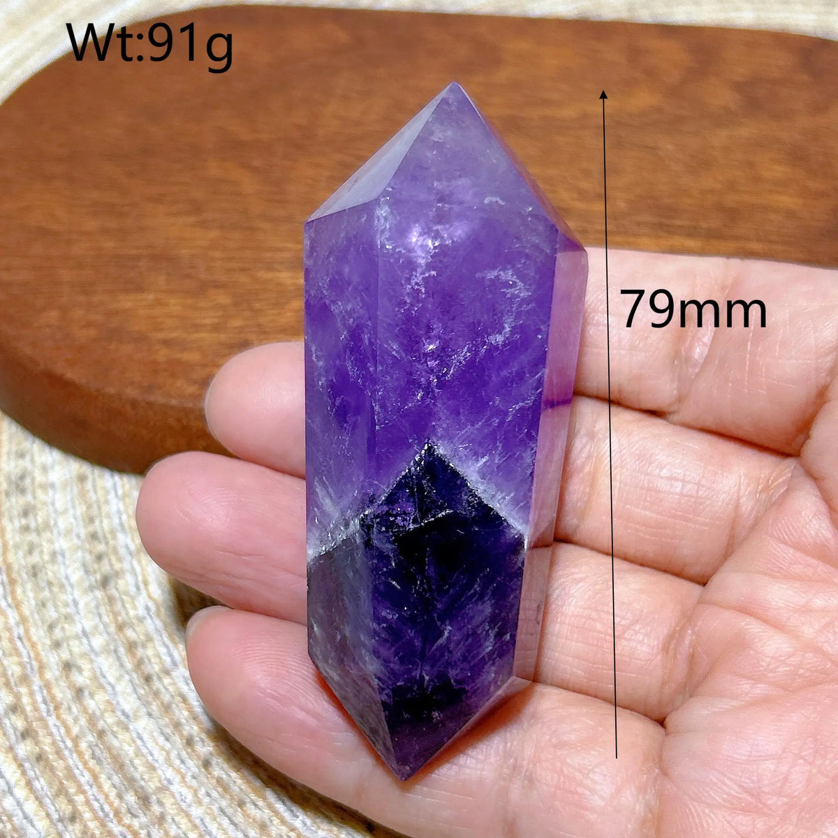 Natural Crystal Two Color Amethyst Double Point Tower Healing Rainbow High Quality Gemstones Energy Home Decorations Gift