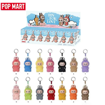Genuine Pop Mart Pin For Love Labubu V4 The Monsters Blind Box Cute Keychain Christmas Mystery Gift