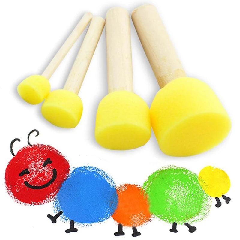 Painting Sponge Roller Brush Kits Children Drawing Toys Graffiti DIY Tool Early Education Toy Parent-child Interaction Toy TMZ