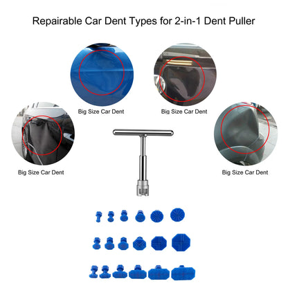 Car Dent Repair Puller, Car Repair Tools Kit With 18pcs Plastic Glue Tabs PlastiT-Handle Dent Remover Universal For Car Accessor