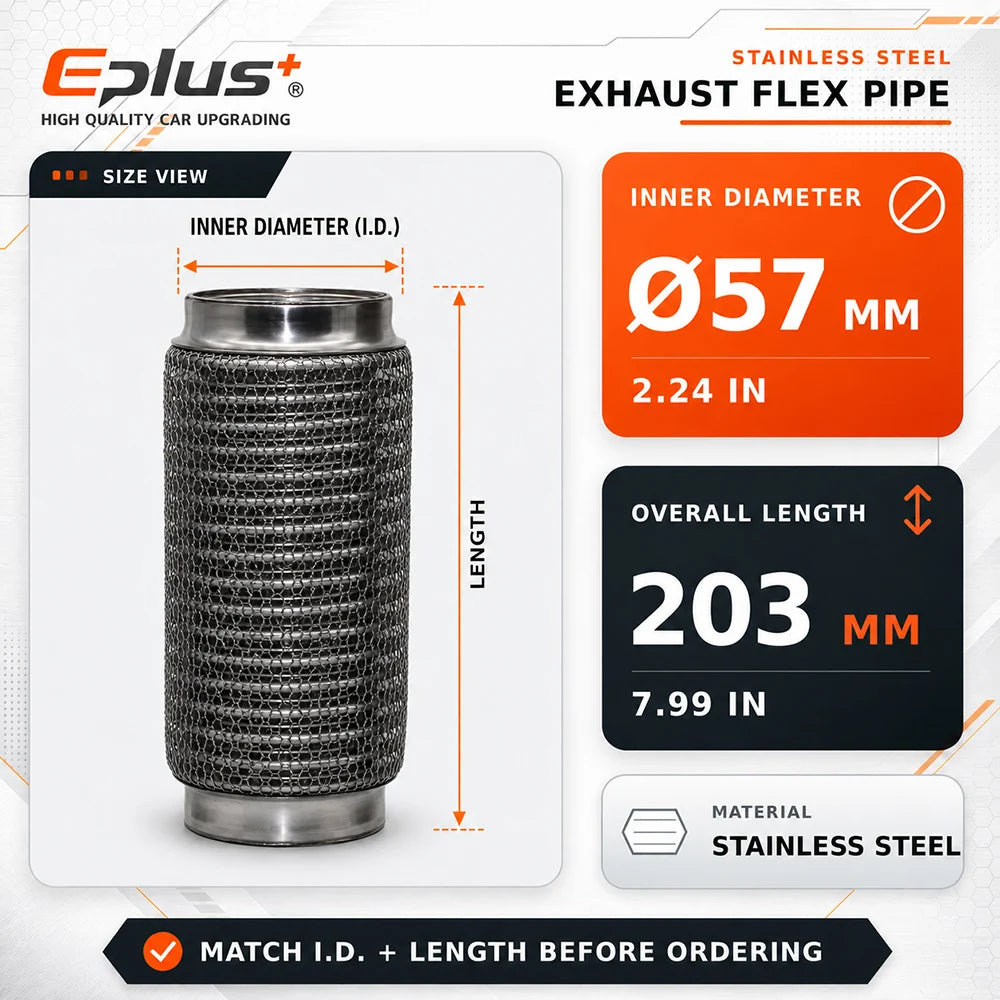 Universal Automotive Chain Link Mesh Exhaust Hose Stainless Steel Braided Flexible Bellows for Car Exhaust System Replacement