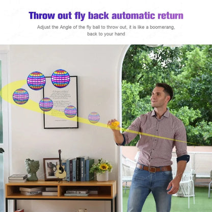 Flying Ball Boomerang Flyorb Magic With LED Lights Drone Hover Ball Fly Nova Orb Flying Spinner Fidget Toys Children Family Gif