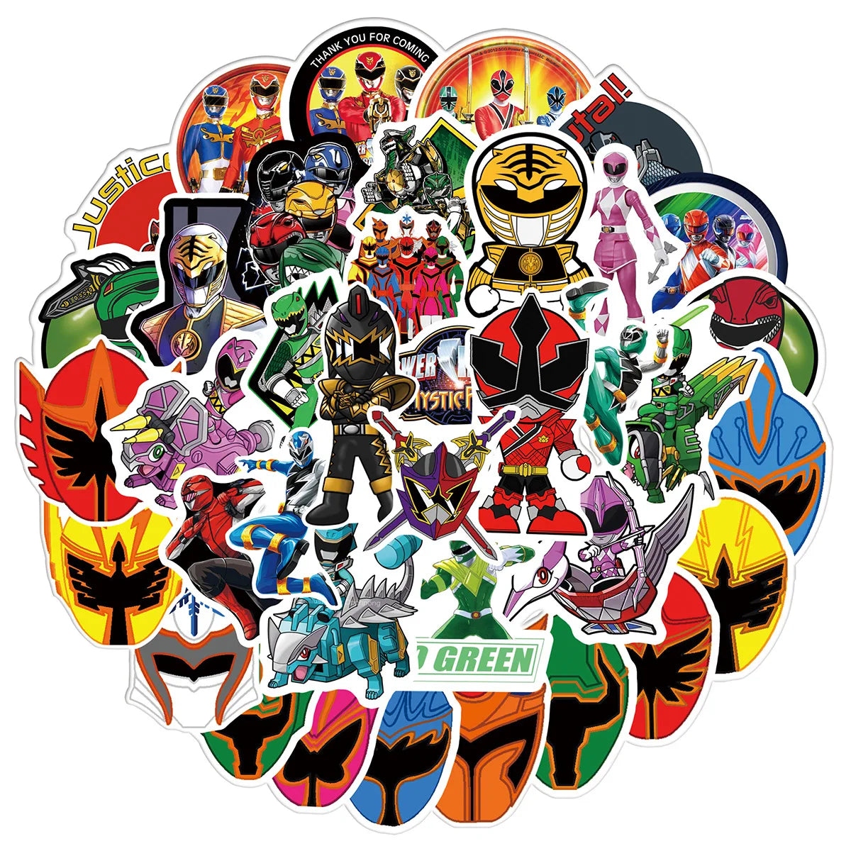 10/50PCS Mighty Morphin Power Rangers Stickers Cool Cartoon Kids Toys Animation Graffiti DIY Decoration Laptop Guitar Car Bike