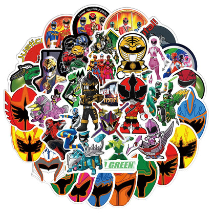 10/50PCS Mighty Morphin Power Rangers Stickers Cool Cartoon Kids Toys Animation Graffiti DIY Decoration Laptop Guitar Car Bike