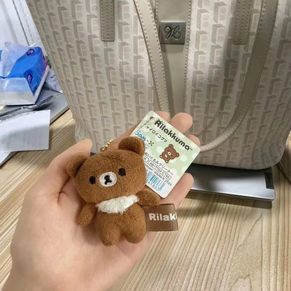 1/2PCS Kawaii Rilakkuma Anime Cartoon Plush Toys Keychain Accessories Soft Stuffed Backpack Key Pendant Girl Boy Birthday Gifts