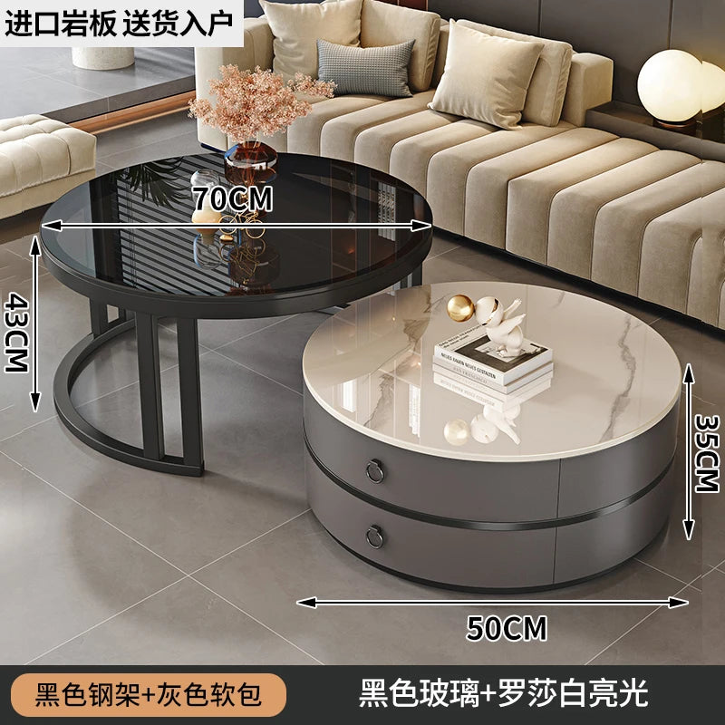 European Elegant Coffee Tables Multifunction Trendy Modern Minimalist Coffee Tables With Drawers Storage Mesa Centro Furniture