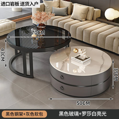 European Elegant Coffee Tables Multifunction Trendy Modern Minimalist Coffee Tables With Drawers Storage Mesa Centro Furniture