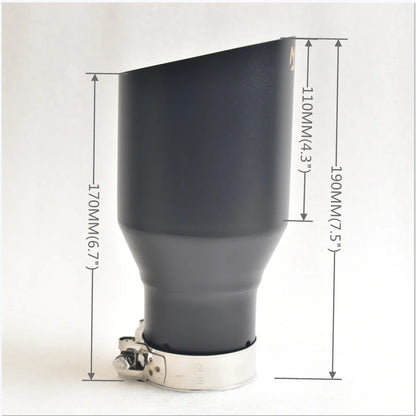 AK 304 Stainless Steel Matte Black Exhaust Tip Single Exit Angled Muffler Tail Pipe Universal Fit for Cars SUVs 51mm/63mm