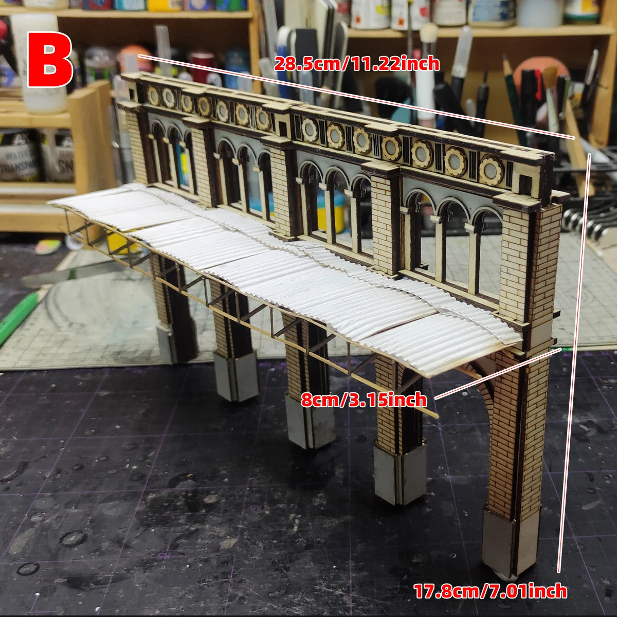 Assembly Architectural Model Miniature Sand Table Building Bungalow Railway Station Ticket Office Diorama Scale Model Kit 1/35