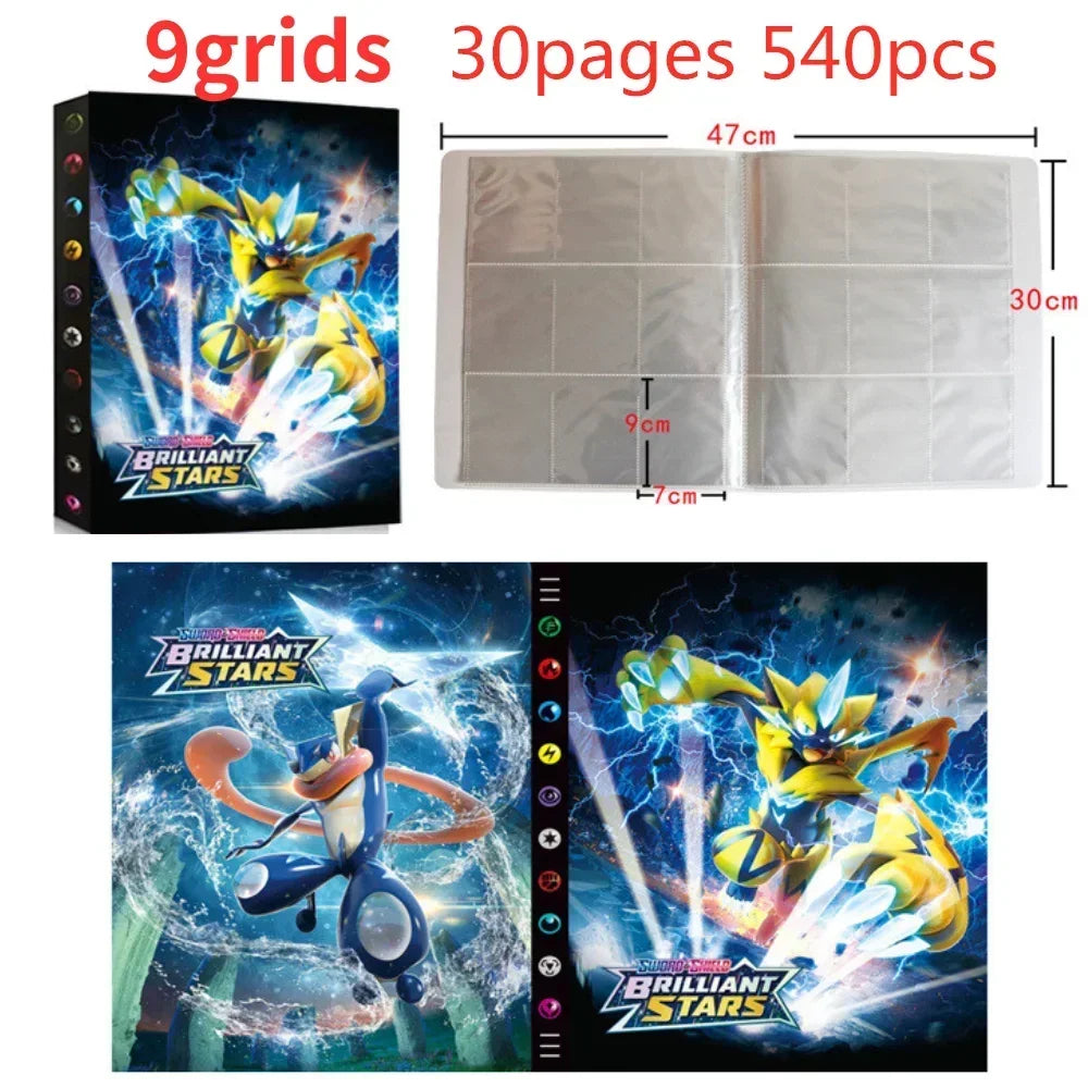 9 Pocket Cards Album Holder Cartoon 432 Card Anime Map Game Collection Binder Book Folder Top Toys Gift for Kids
