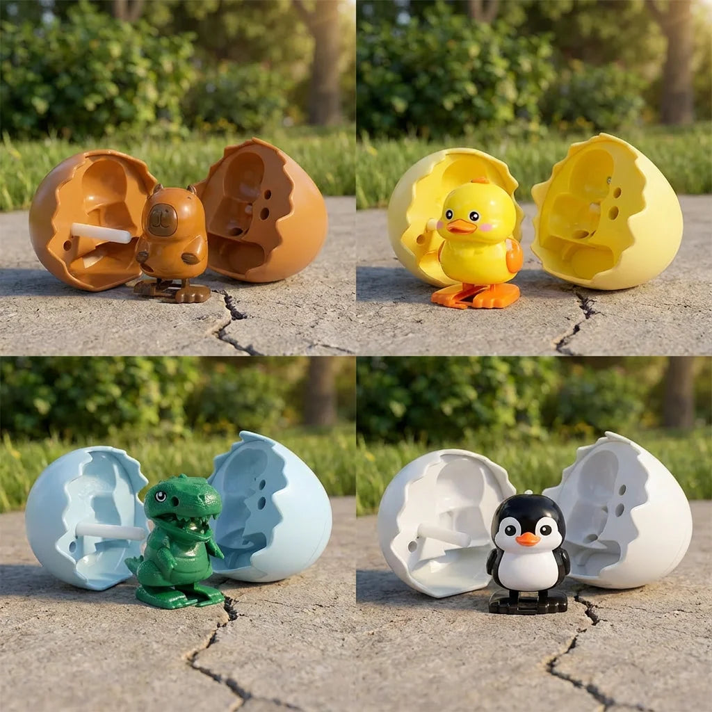 Cute little animal bouncing egg toy, funny wind-up jumping chick toy, wind-up control, cute design, suitable for children, stres