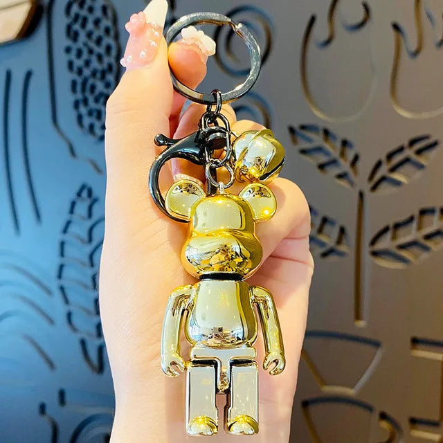 High Quality Black White Bear brick Action Figures Block Bear PVC DIY Keychain Keyring Pendant Paint Doll Mini Brick Figure Toys