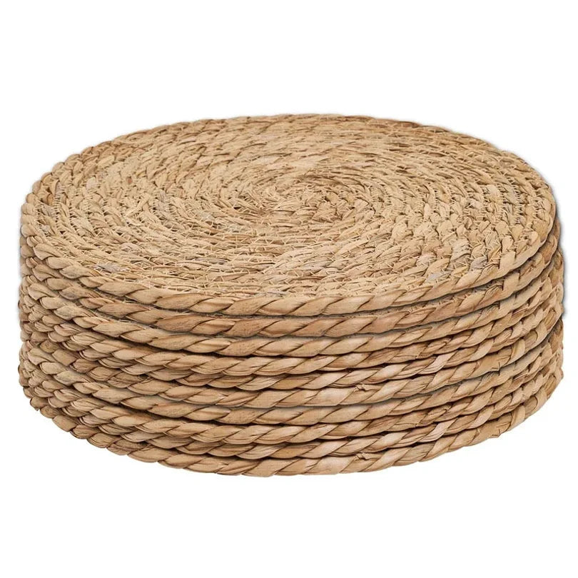 Pot Mats Handwoven Rattan Placemats Round Heat Insulation Mats Natural Woven Table Mats For Dining Home Wedding Decor Wholesale