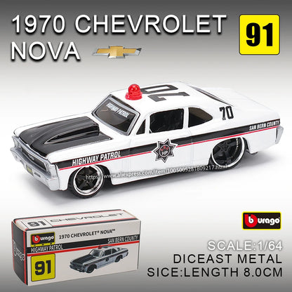 Bburago 1959 CADILLAC Lamborghini Porsche Benz BMW volkswagen Scale Car Model Replica Collection Kids Xmas Gift Toys for Boys