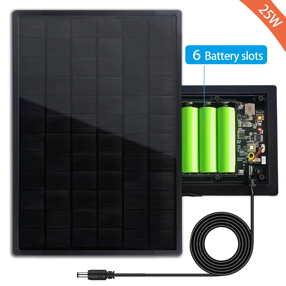 25W Solar Panel with MPPT Charge Controller Output 5V 12V 18650 Battery Powered Waterproof LED Lamp for 3G CPE 4G Router WiFi