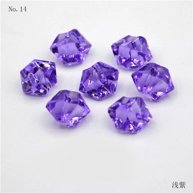 100Pcs 11*14mm Crushed Diamond Ice Crystal Clear Plastic Rocks Fake Diamonds Clear Acrylic Gems  for Decor Photography Prop