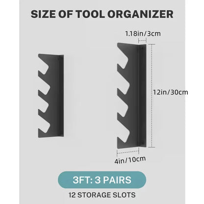 8/12th Floor Garage Tool Rack Wall Mounted, Shed Wall Organization Rack, Horizontal Tool Rack, Shovel and Rake