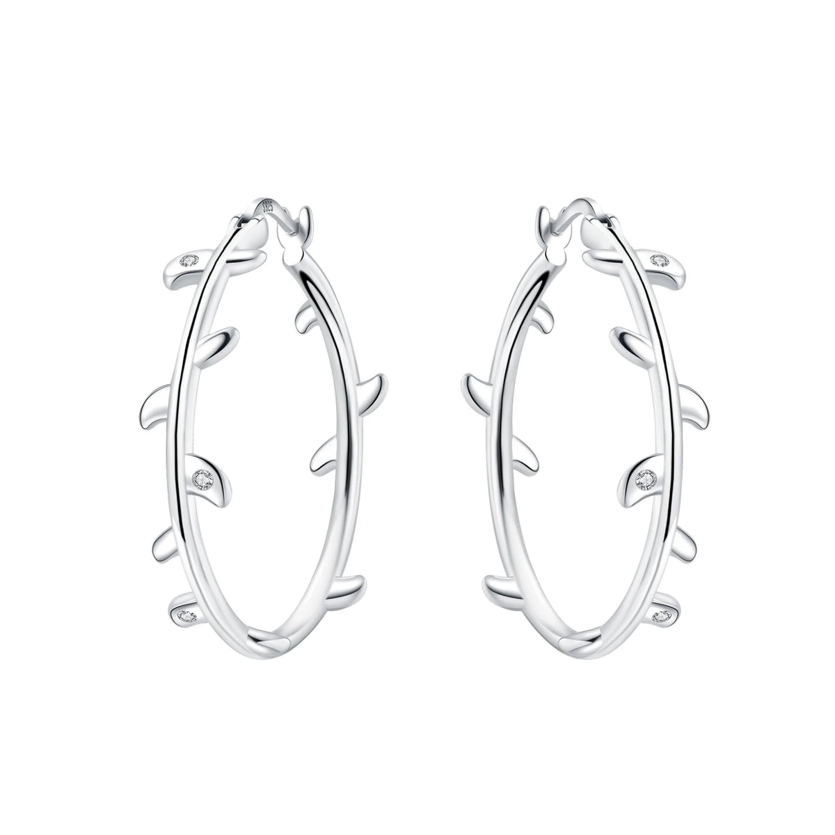 PANPOKI Original 925 Sterling Silver Beautiful Tulip Flower Earrings Women Hoop Earring Anniversary Jewelry Trendy Gifts