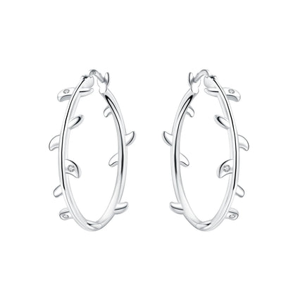 PANPOKI Original 925 Sterling Silver Beautiful Tulip Flower Earrings Women Hoop Earring Anniversary Jewelry Trendy Gifts
