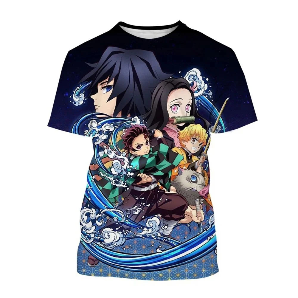 Summer Fashion Anime Demon Slayer 3D Printed T-shirt Neutral Harajuku Style Cool Anime T-shirt
