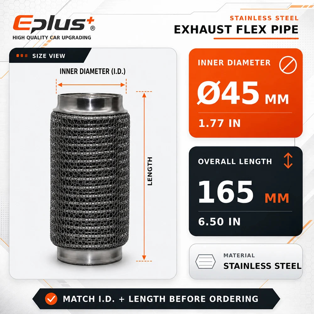 Universal Automotive Chain Link Mesh Exhaust Hose Stainless Steel Braided Flexible Bellows for Car Exhaust System Replacement