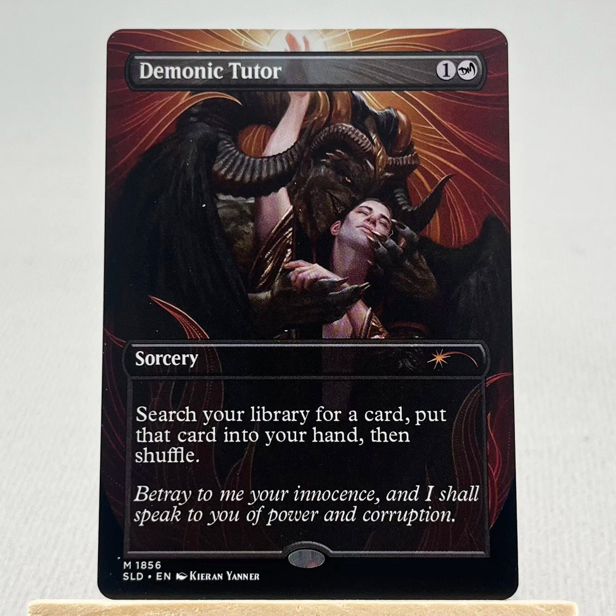 SLD HOLO19//001 Demonic Tutor Proxy Cards  Iron Maiden Sol Ring Arcane Signet Home Play Fierce Guardianship Nekusar The Mindra