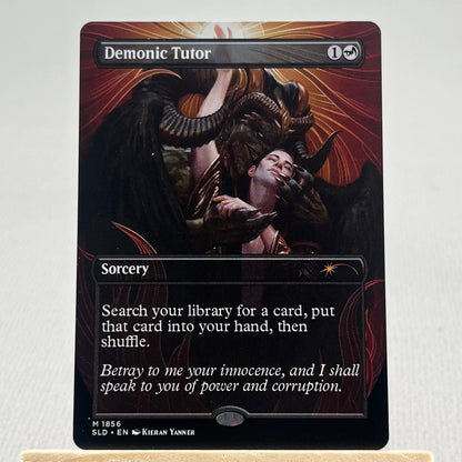 SLD HOLO19//001 Demonic Tutor Proxy Cards  Iron Maiden Sol Ring Arcane Signet Home Play Fierce Guardianship Nekusar The Mindra
