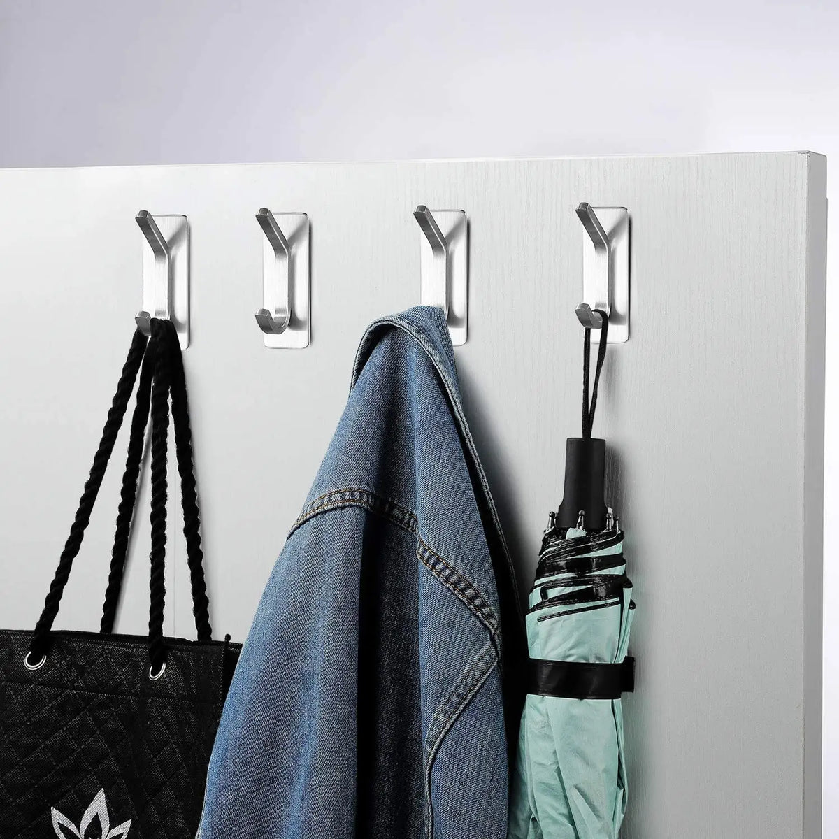 4pcs Towel Hooks Self Adhesive Bathroom Hooks 304 Stainless Steel Bathrobe Hooks  Storage Hanger Strong Adhesion Stick Wall Hook