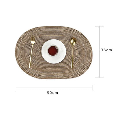 1/4/6/10PCS Oval Table Mats Braided Placemats for Dining Tables Natural Woven Oversized Place Mats Set 테이블매트 салфетки на стол