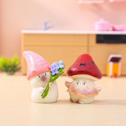 Cat Pai Fantasy Mushroom Series Blind Box Fun In-Vehicle Decoration Resin Toy Home Cute Ornament Mystery Box Surprise Fun Gifts