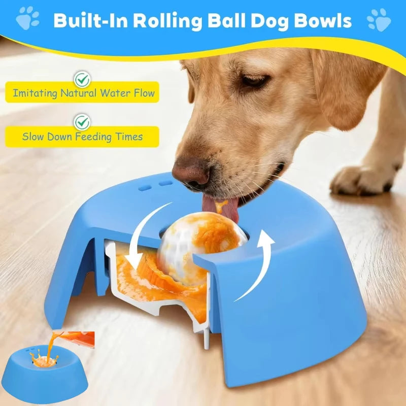Liquid Slow Dog Bowls  Anti-slip Ball-shaped Bone Soup Dog Licking Bowl Licking Bowl for Healthy Eating Non-Slip and Anti-Chokin