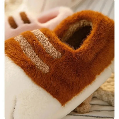 Winter Warm Slipper Women Home Fuzzy Cat Tiger Paw Claw Fur Plush Indoor Lazy man Thermal Furry House Shoe Funny Flat flip flop