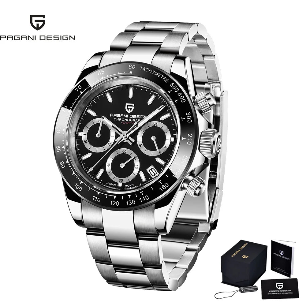 PAGANI Design PD1644 Men Quartz Watches Top Brand Luxury Sports Sapphire Stainless Steel Waterproof Chronograph Reloj Hombre