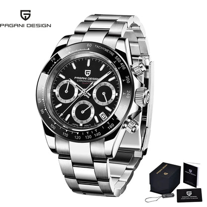 PAGANI Design PD1644 Men Quartz Watches Top Brand Luxury Sports Sapphire Stainless Steel Waterproof Chronograph Reloj Hombre