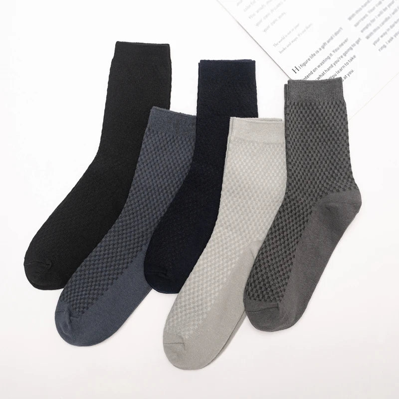 High Quality 10 Pairs/lot Men Bamboo Fiber Socks Breathable Compression Long Socks Business Casual Male Large size 38-45
